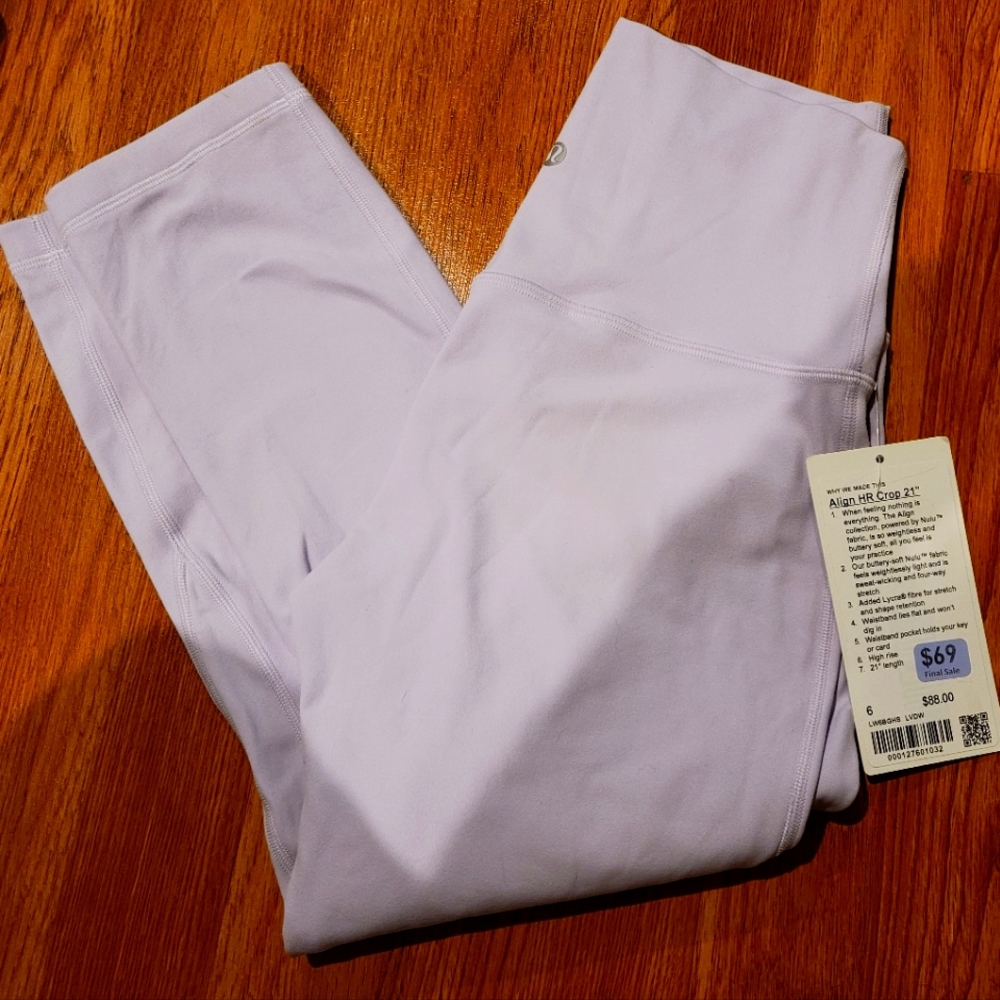Lululemon lavender dew align crop